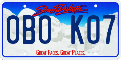 SD license plate 0BOK07