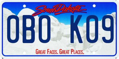 SD license plate 0BOK09