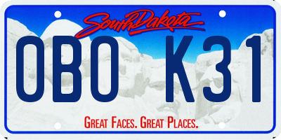 SD license plate 0BOK31