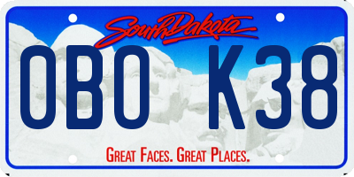 SD license plate 0BOK38