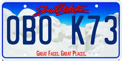 SD license plate 0BOK73