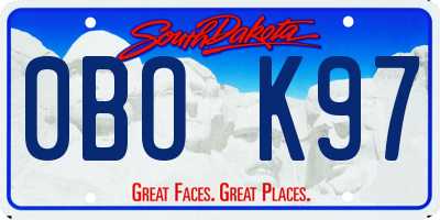 SD license plate 0BOK97