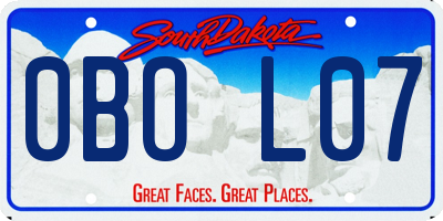 SD license plate 0BOL07