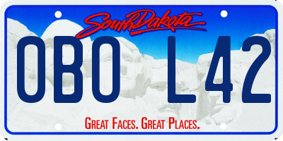 SD license plate 0BOL42