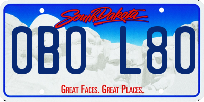 SD license plate 0BOL80