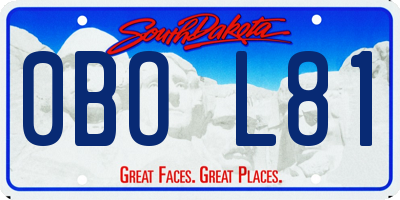 SD license plate 0BOL81