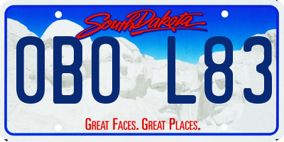 SD license plate 0BOL83