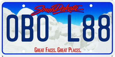 SD license plate 0BOL88