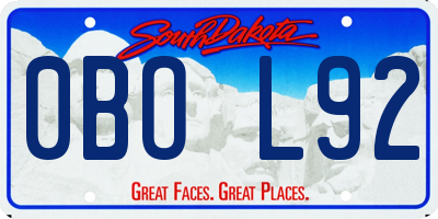 SD license plate 0BOL92