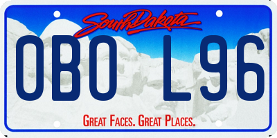 SD license plate 0BOL96