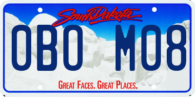 SD license plate 0BOM08