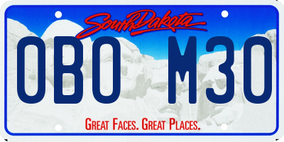 SD license plate 0BOM30