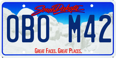 SD license plate 0BOM42