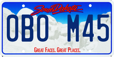 SD license plate 0BOM45