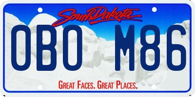 SD license plate 0BOM86