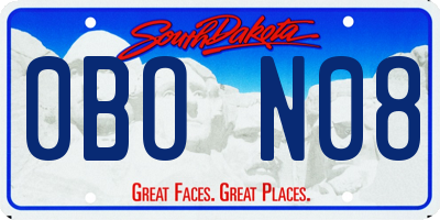 SD license plate 0BON08