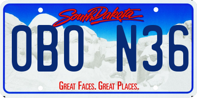 SD license plate 0BON36