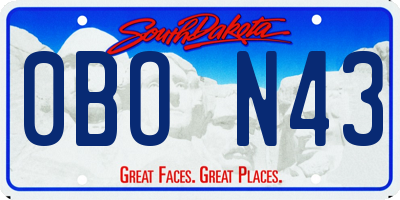 SD license plate 0BON43