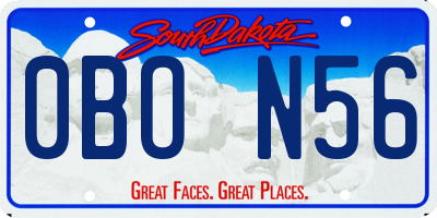 SD license plate 0BON56