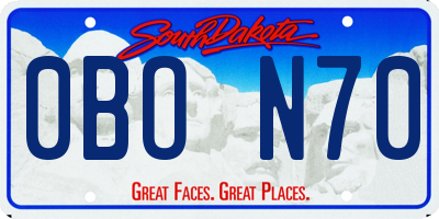 SD license plate 0BON70