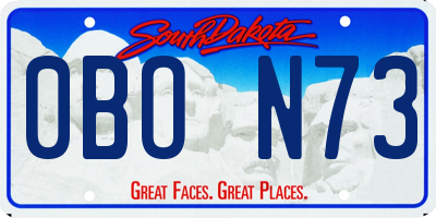 SD license plate 0BON73