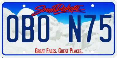 SD license plate 0BON75