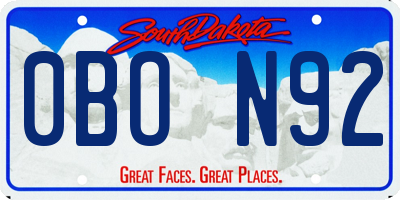 SD license plate 0BON92
