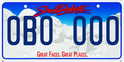 SD license plate 0BOO00