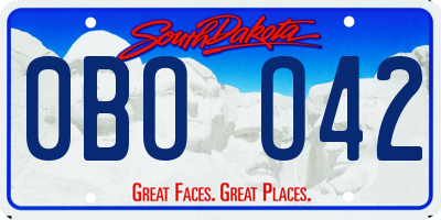 SD license plate 0BOO42