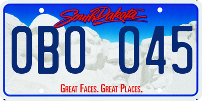 SD license plate 0BOO45