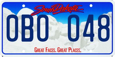 SD license plate 0BOO48