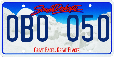 SD license plate 0BOO50