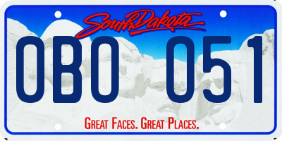 SD license plate 0BOO51