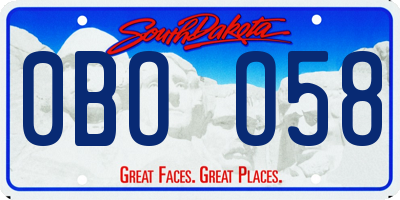 SD license plate 0BOO58