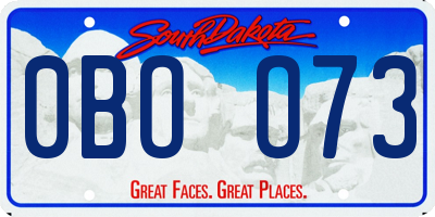 SD license plate 0BOO73