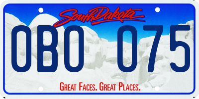 SD license plate 0BOO75