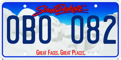 SD license plate 0BOO82