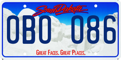 SD license plate 0BOO86