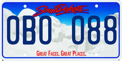 SD license plate 0BOO88