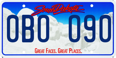 SD license plate 0BOO90