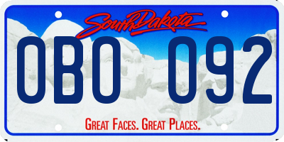 SD license plate 0BOO92