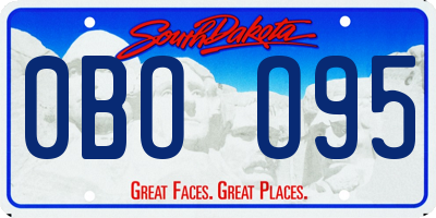 SD license plate 0BOO95