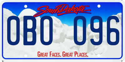 SD license plate 0BOO96