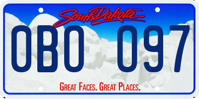 SD license plate 0BOO97
