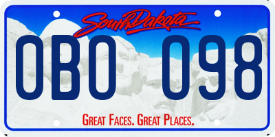 SD license plate 0BOO98