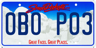 SD license plate 0BOP03