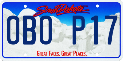 SD license plate 0BOP17
