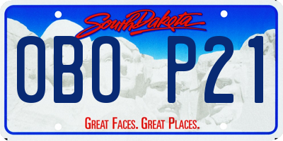 SD license plate 0BOP21