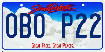 SD license plate 0BOP22