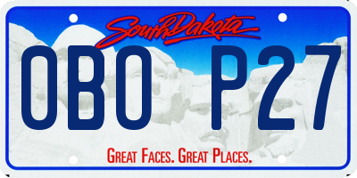 SD license plate 0BOP27